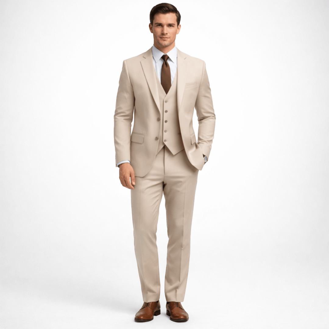男性用スーツ3点セット（ベスト付き）結婚式や特別な行事用