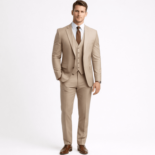 男性用スーツ3点セット（ベスト付き）結婚式や特別な行事用