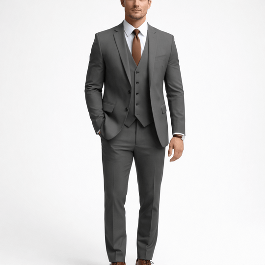 男性用スーツ3点セット（ベスト付き）結婚式や特別な行事用