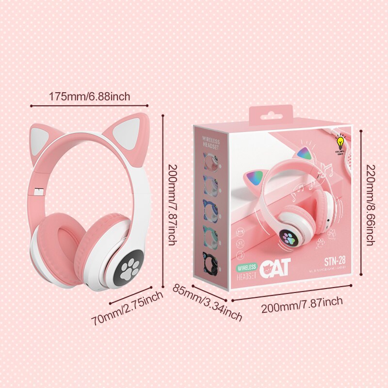 かわいい猫耳Bluetoothヘッドフォン