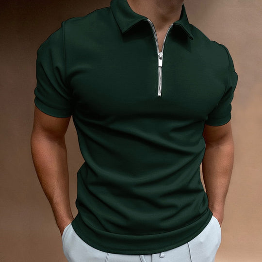 Variant image for Heren Poloshirt Korte Mouwen Met Rits 100% Katoen-31