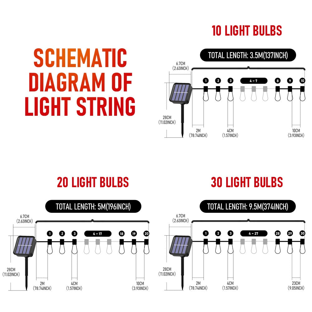 ソーラーLED屋外ストリングライト